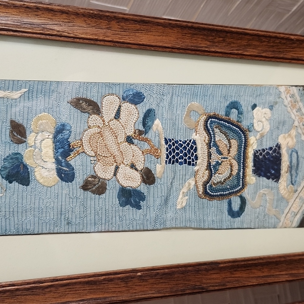 👉*ANTIQUE* LT QING CHINESE EMBROIDERED TEXTILE PANELS ~FORBIDDEN STITCH ~FRAMED - Picture 10 of 11